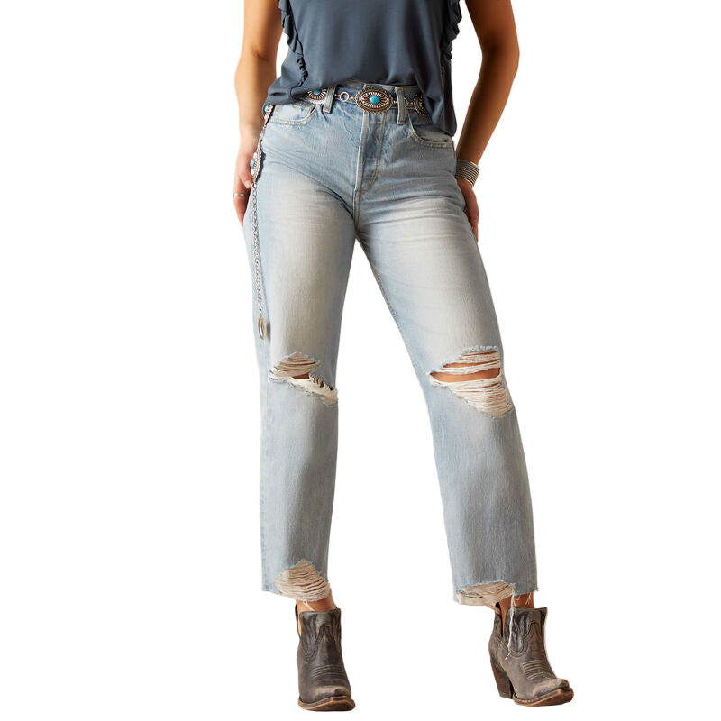 Ariat Women's Ultra High Rise Tomboy Straight Jeans - Mykonos