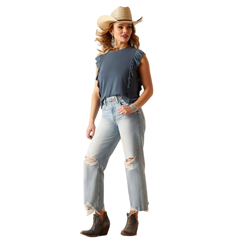 Ariat Women's Ultra High Rise Tomboy Straight Jeans - Mykonos