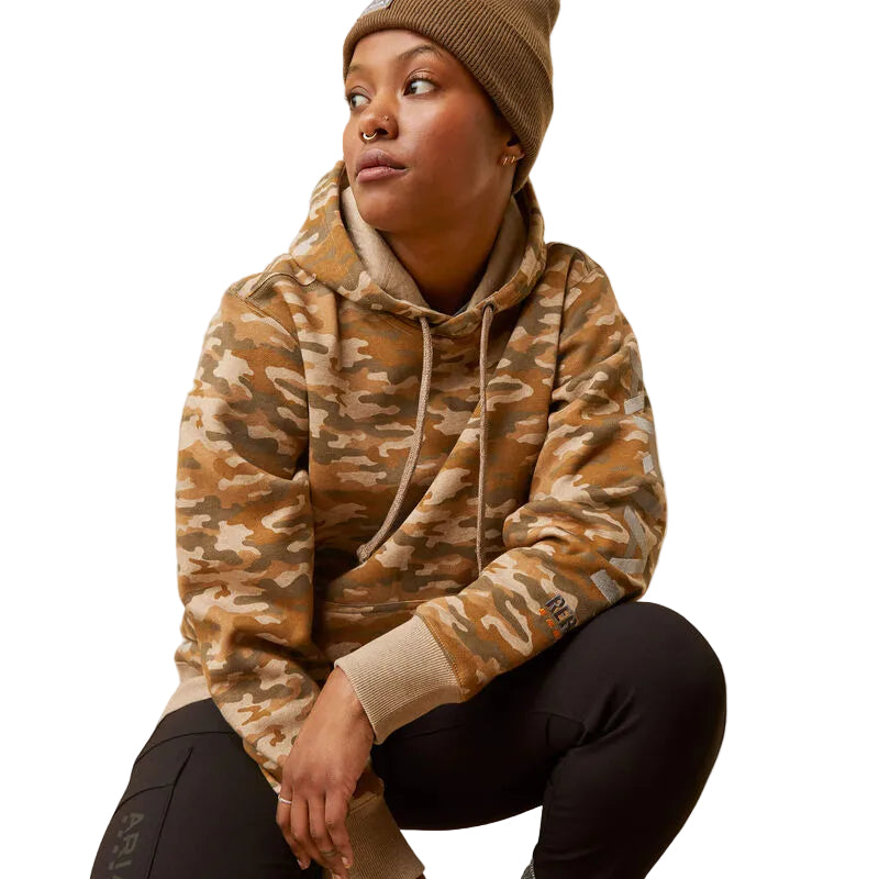 Ariat Women's Rebar Graphic Printed Hoodie - Oatmeal Camo Print