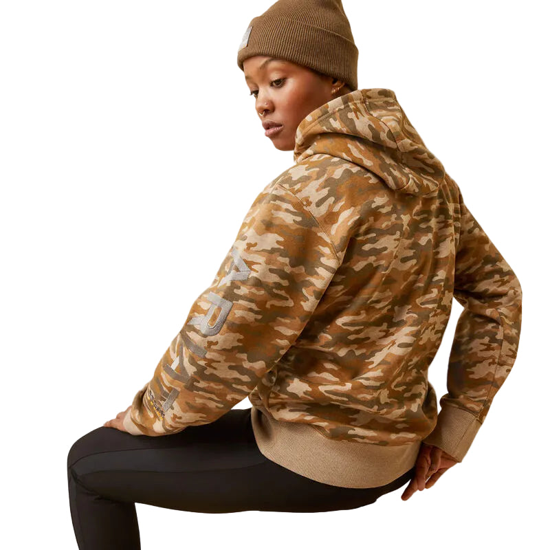 Ariat Women's Rebar Graphic Printed Hoodie - Oatmeal Camo Print