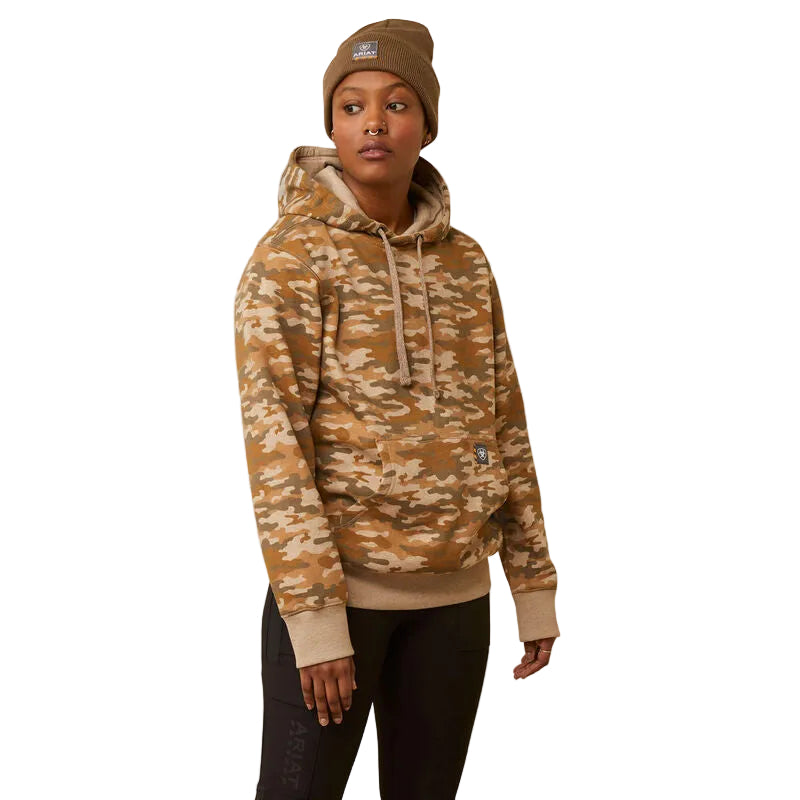 Ariat Women's Rebar Graphic Printed Hoodie - Oatmeal Camo Print