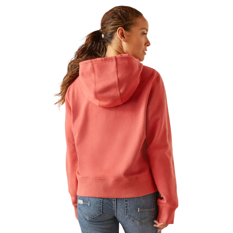 Ariat Women's Rebar Lightweight Cropped Hoodie - Mineral Red
