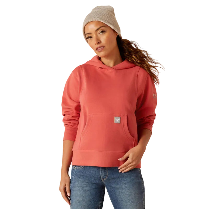 Ariat Women's Rebar Lightweight Cropped Hoodie - Mineral Red