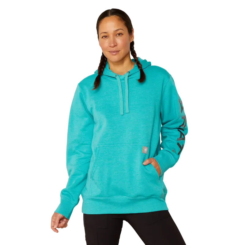 Ariat Women's Rebar Graphic Hoodie - Latigo Bay Heather Dark Slate