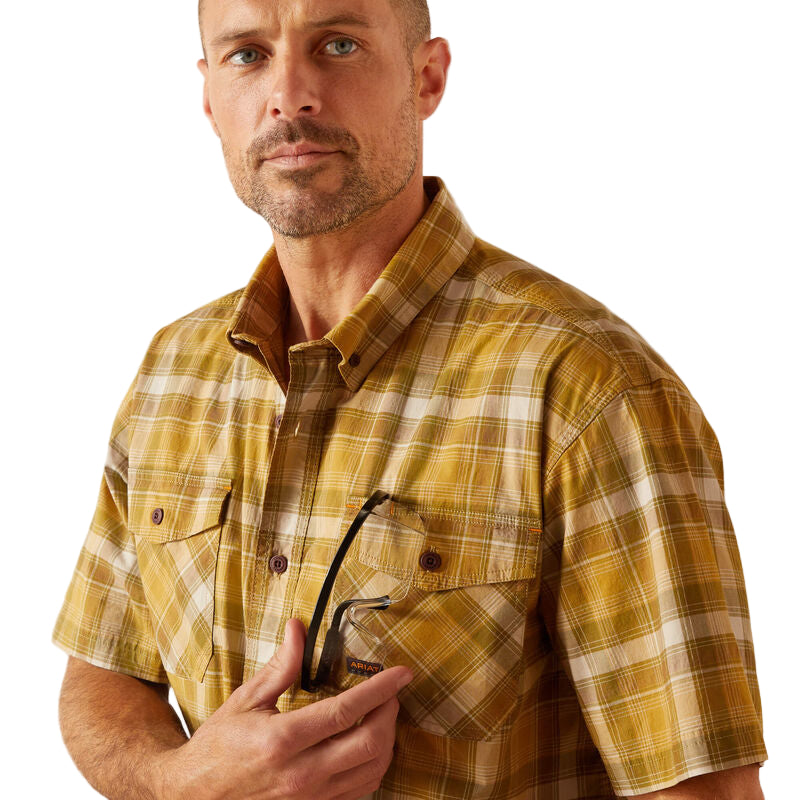 Ariat Men's Rebar Made Tough DuraStretch Work Shirt - Dried Tobacco Plaid - Irvine Tack & Western Wear