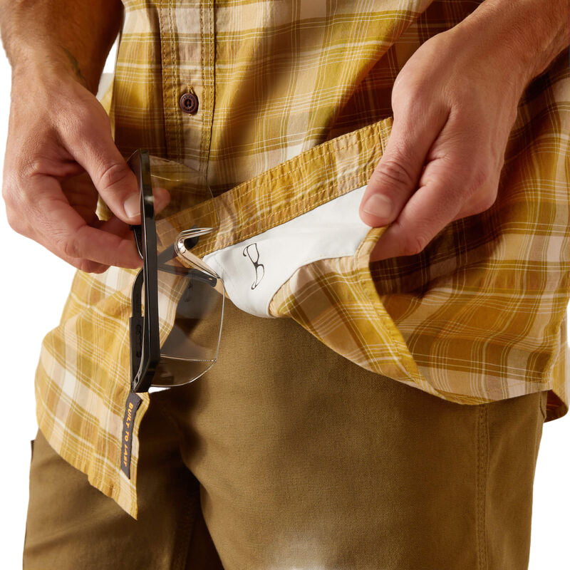 Ariat Men's Rebar Made Tough DuraStretch Work Shirt - Dried Tobacco Plaid - Irvine Tack & Western Wear