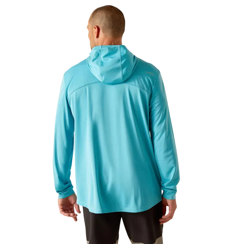 Ariat Men's Rebar Sunblocker Hooded T-Shirt - Maui Blue