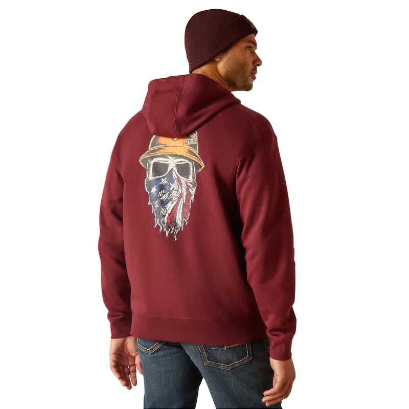 Ariat Men's Rebar Born For This Full Zip Hoodie - Burgundy