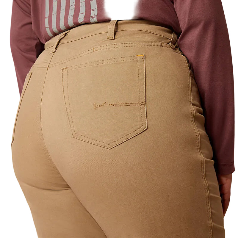Ariat Women's Rebar Made Tough Perfect Rise Straight Pants - Field Khaki - Irvine Tack & Western Wear