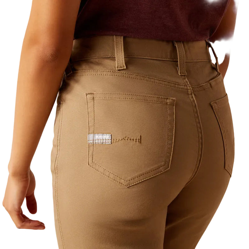 Ariat Women's Rebar Made Tough Perfect Rise Straight Pants - Field Khaki - Irvine Tack & Western Wear