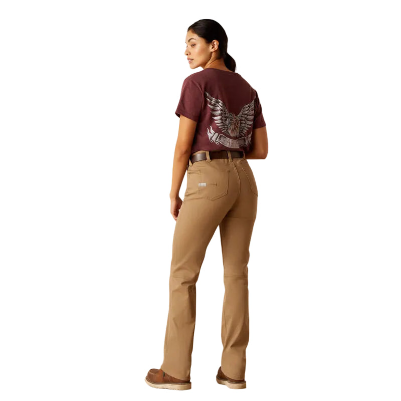 Ariat Women's Rebar Made Tough Perfect Rise Straight Pants - Field Khaki - Irvine Tack & Western Wear