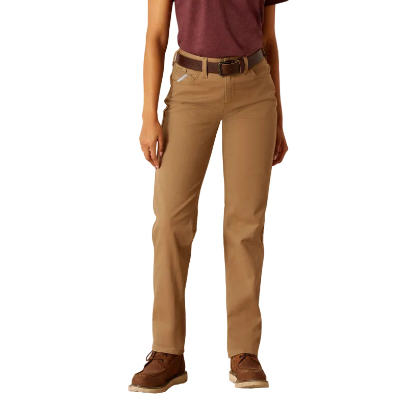 Ariat Women's Rebar Made Tough Perfect Rise Straight Pants - Field Khaki - Irvine Tack & Western Wear