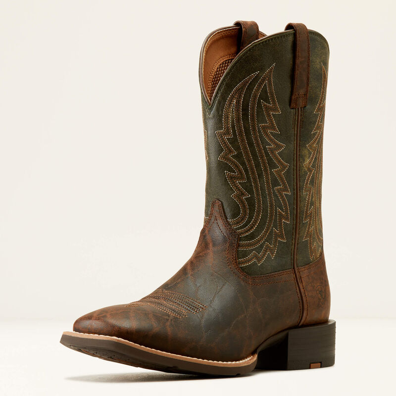 Ariat Men's Sport Big Country Western Boots - Mahogany Elephant Print/Forest Green - Irvine Tack & Western Wear