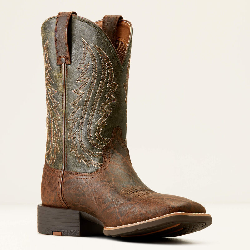 Ariat Men's Sport Big Country Western Boots - Mahogany Elephant Print/Forest Green - Irvine Tack & Western Wear