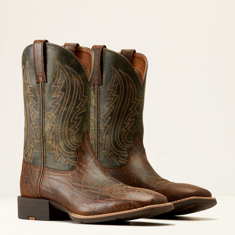 Ariat Men's Sport Big Country Western Boots - Mahogany Elephant Print/Forest Green - Irvine Tack & Western Wear