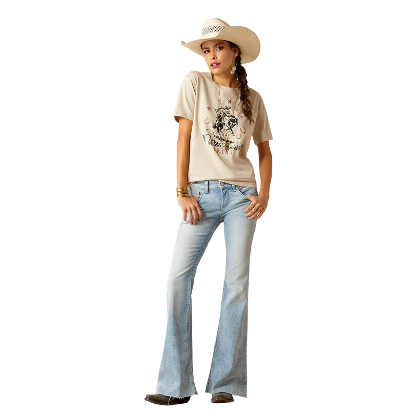 Ariat Women's Thrills N Spills Short Sleeve T-Shirt - Oatmeal Heather