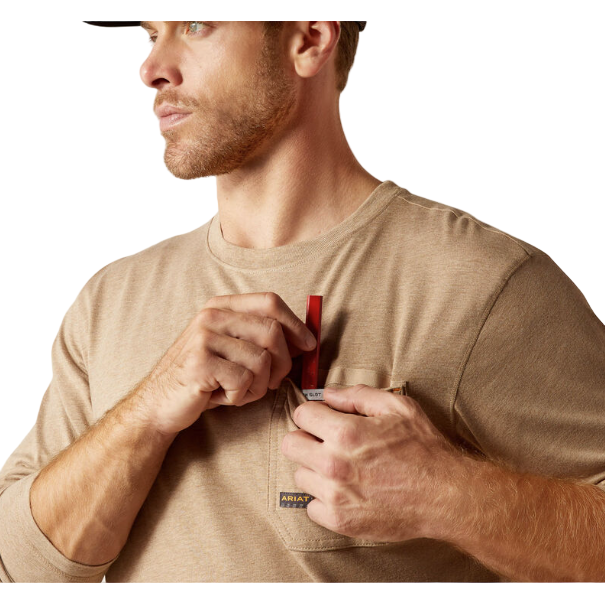Ariat Men's Rebar Workman Born For This T-Shirt - Oatmeal Heather
