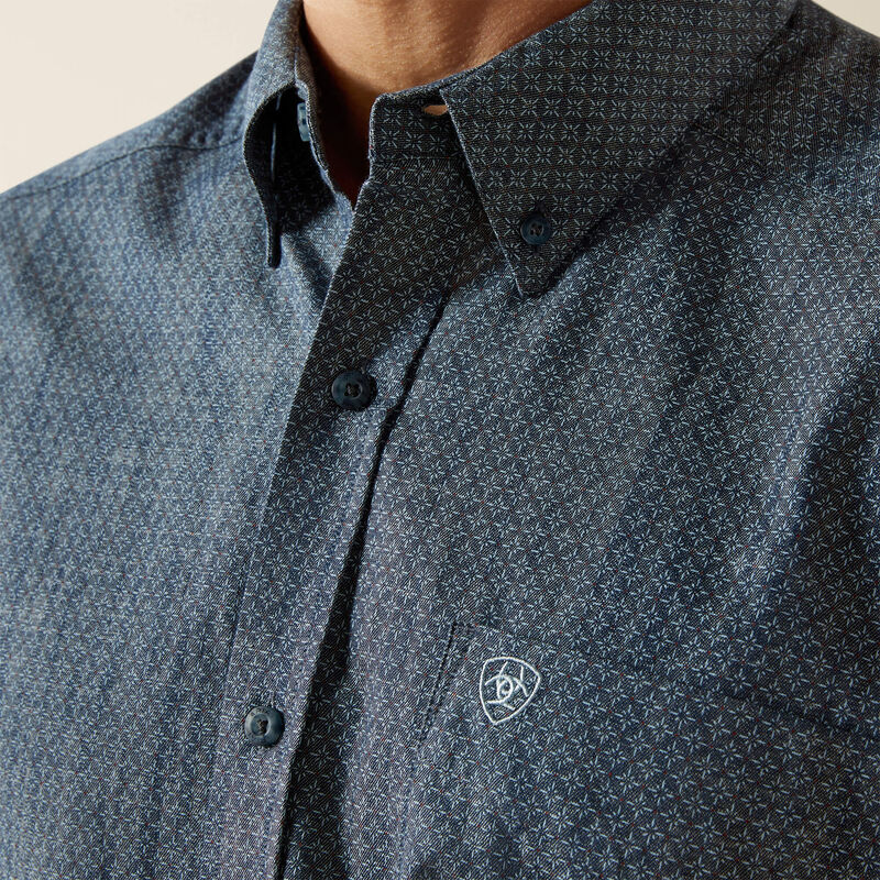Ariat Men's Trent Classic Fit Long Sleeve Shirt - Chambray Blue