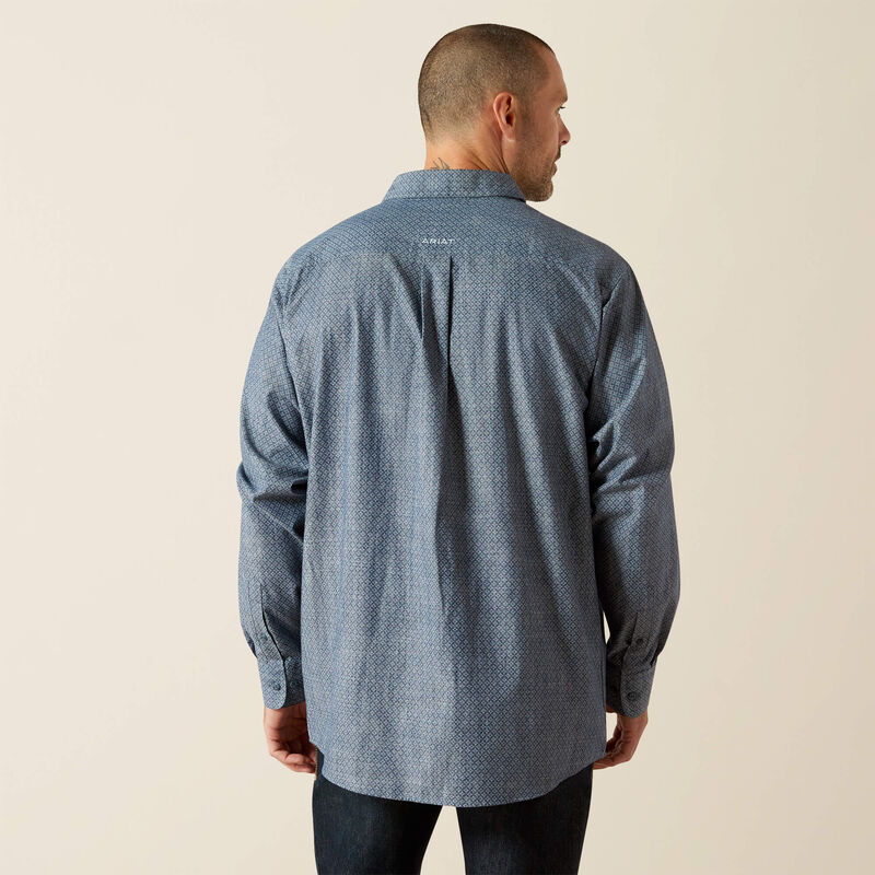 Ariat Men's Trent Classic Fit Long Sleeve Shirt - Chambray Blue