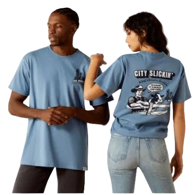 Ariat Men's Sendero Country Fences T-Shirt - Copen Blue