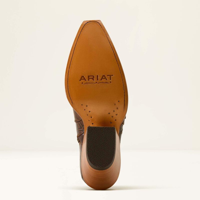 Ariat Women's Jade X Toe Western Boot- Luxe Espresso Croc Print