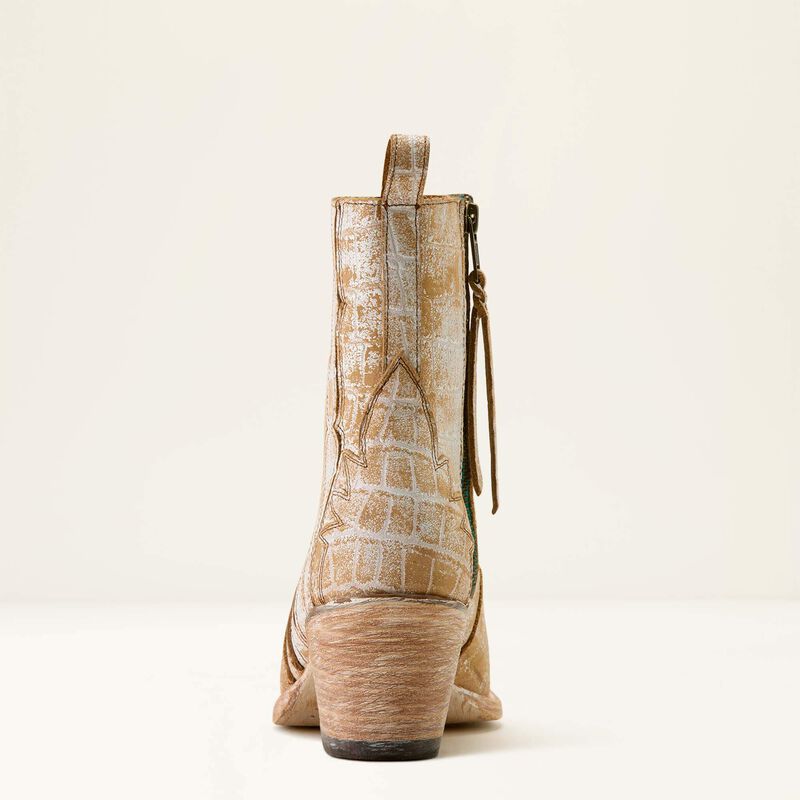 Ariat Women's Jade X Toe Western Boot- Crema Croc Print