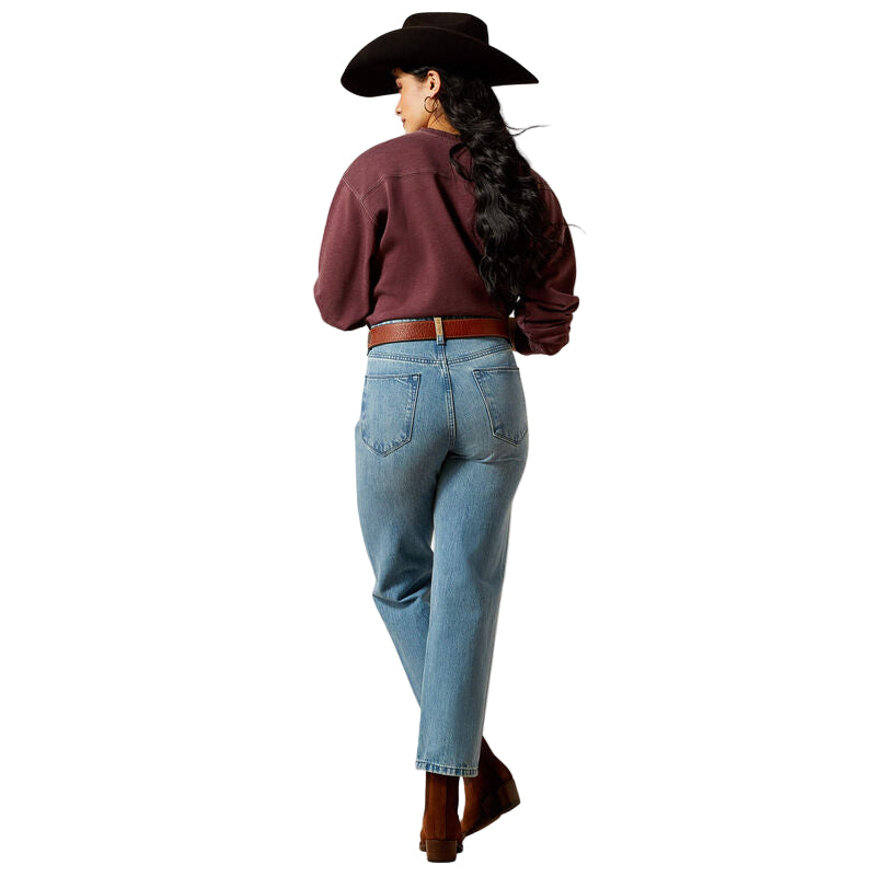 Ariat Women's Ultra High Rise Cheyenne Yoke Tomboy Straight Leg Jeans- Candy