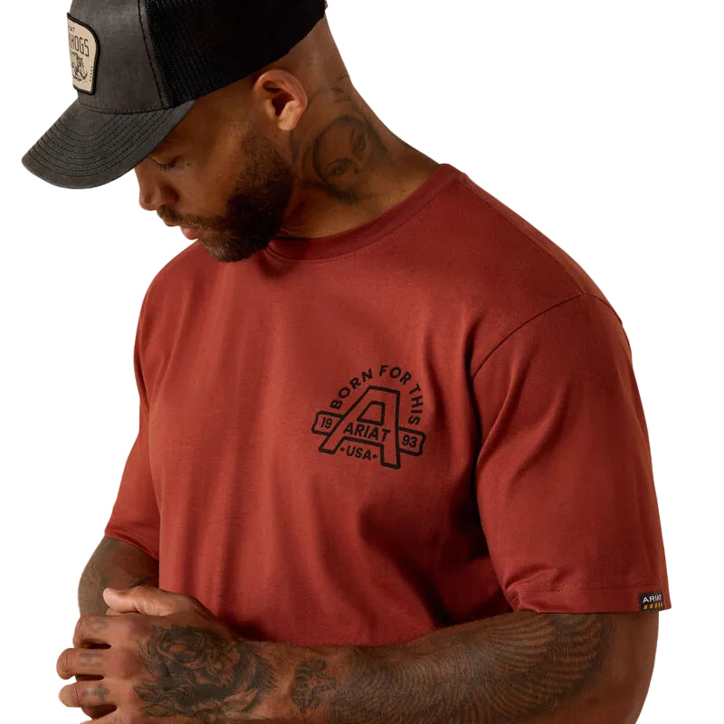 Ariat Men's Rebar Cotton Strong Hardhead Tee Shirt- Brandy Snifter