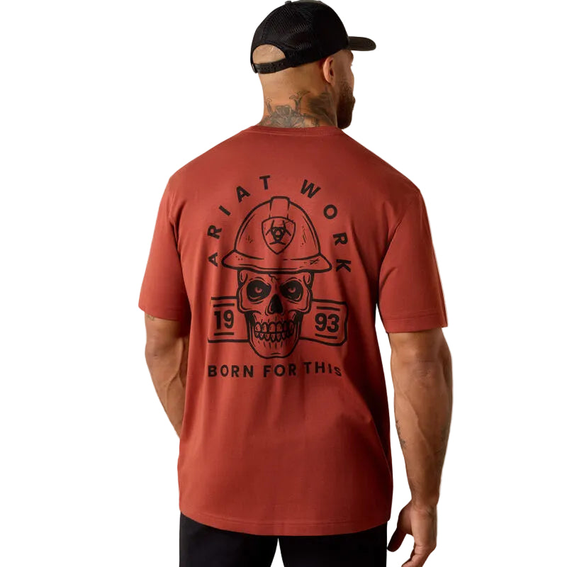 Ariat Men's Rebar Cotton Strong Hardhead Tee Shirt- Brandy Snifter