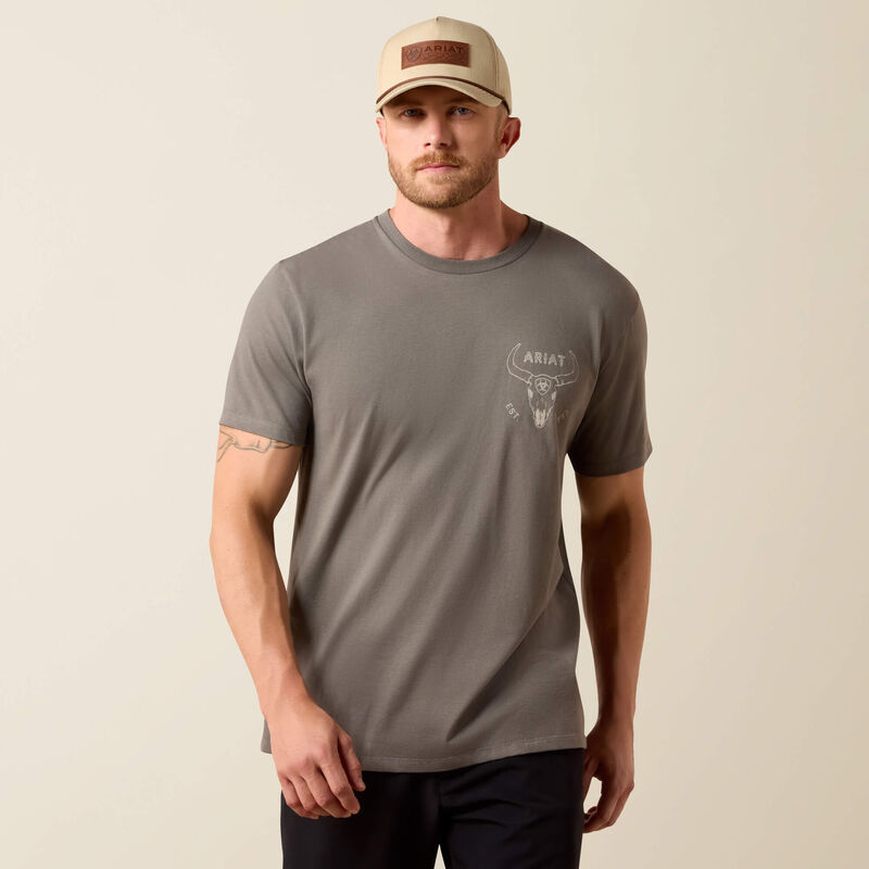 Ariat Men's Desert Badge Tradition Classic Fit Tee Shirt - Smoked Pearl