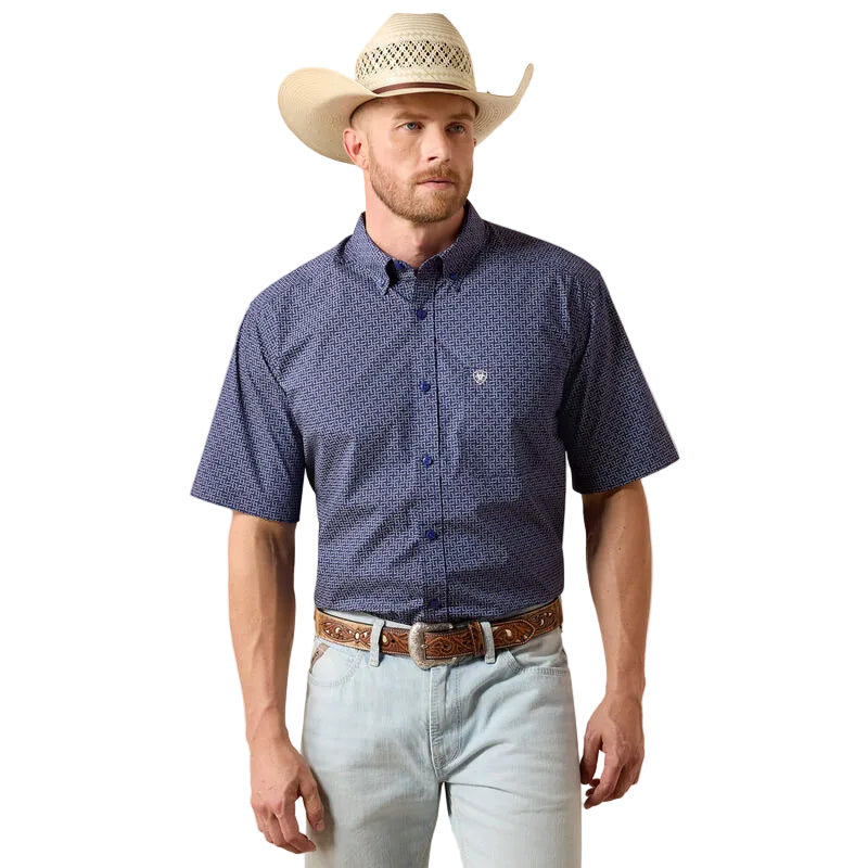 Ariat Men's Brogan Classic Fit Short Sleeve Shirt - Patriot Blue