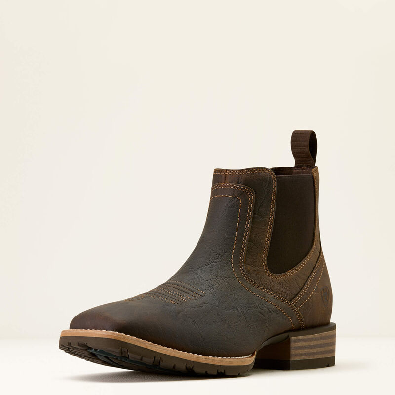 Ariat Men's Hybrid Low Boy Wide Square Toe Chelsea Boot- Warm Brown - Irvine Tack & Western Wear