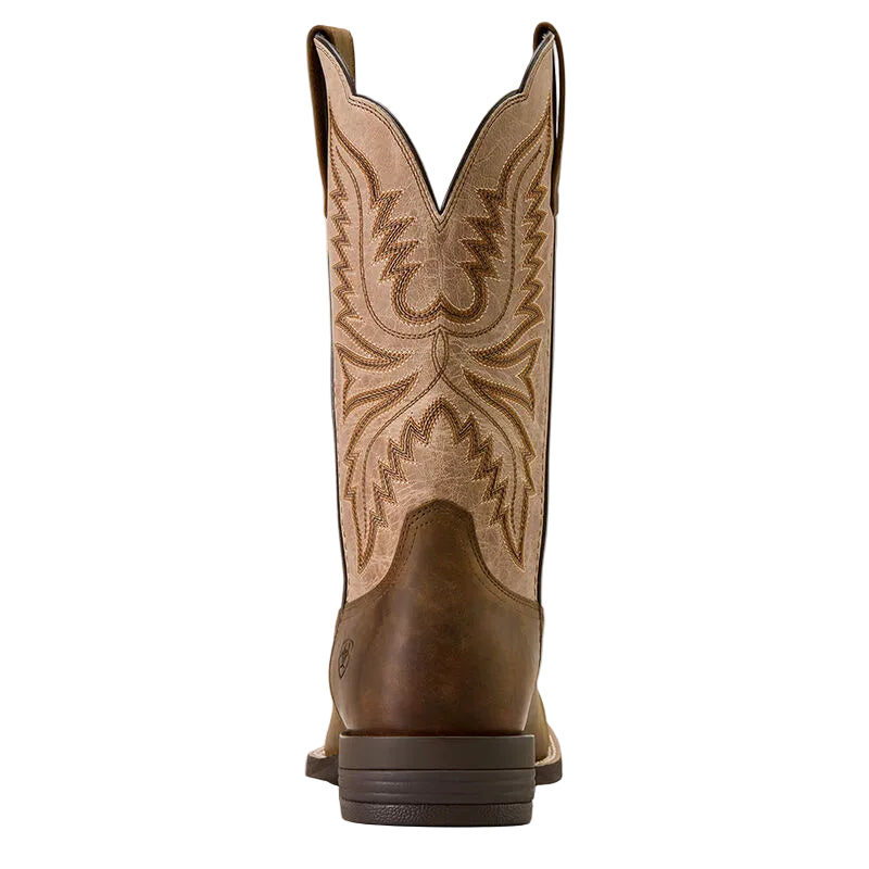 Ariat Men's Brush Creek Wide Square Toe Cowboy Boot - Aged Tan/Smokey Taupe