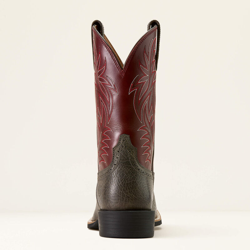 Ariat Men's Sport Wide Square Toe Cowboy Boot- Charcoal Grey Hippo Print