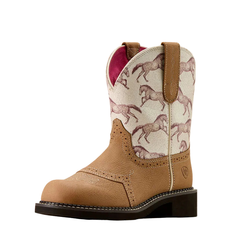 Ariat Women's Fatbaby Heritage Farrah Western Boot - Dusted Brown Sepia Stampede
