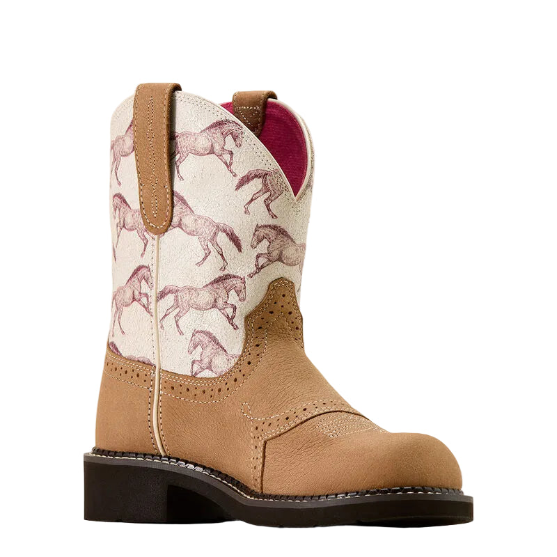 Ariat Women's Fatbaby Heritage Farrah Western Boot - Dusted Brown Sepia Stampede