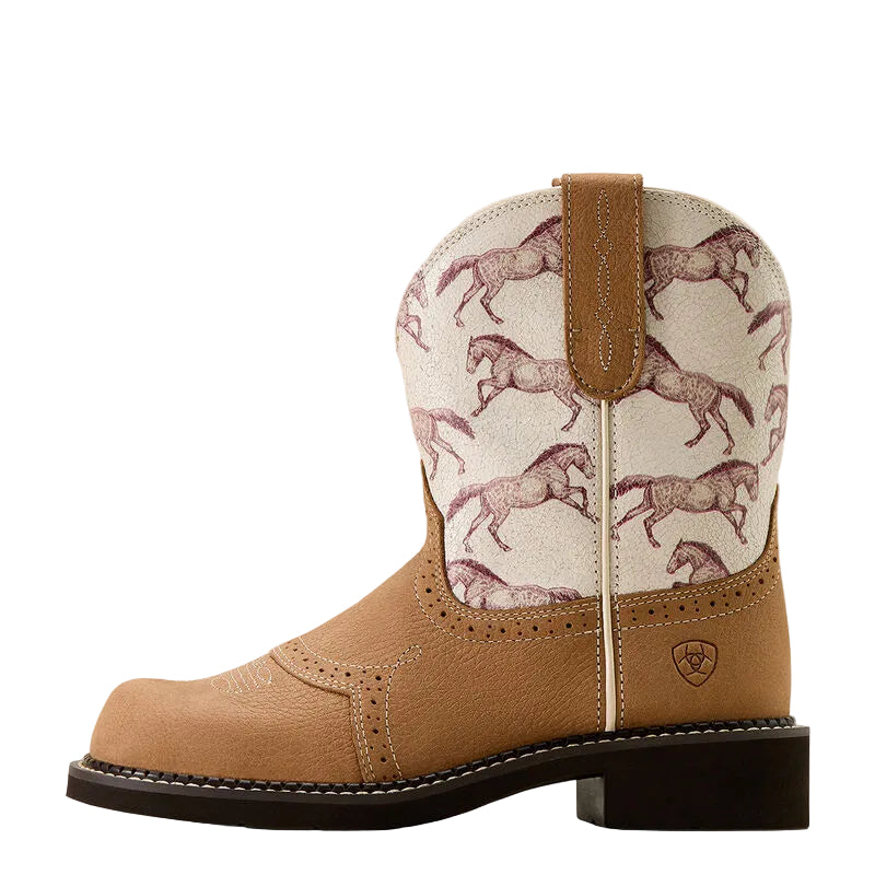 Ariat Women's Fatbaby Heritage Farrah Western Boot - Dusted Brown Sepia Stampede