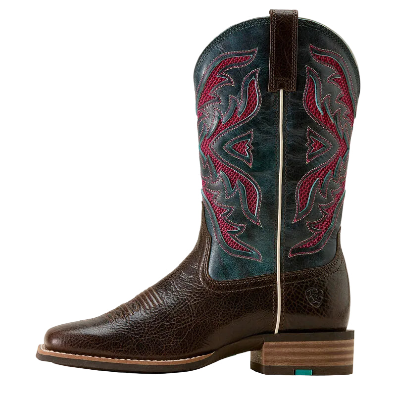 Ariat Women's San Angelo VentTEK 360 Wide Square Toe Western Boot - Chocolate Chip/Loyal Blue