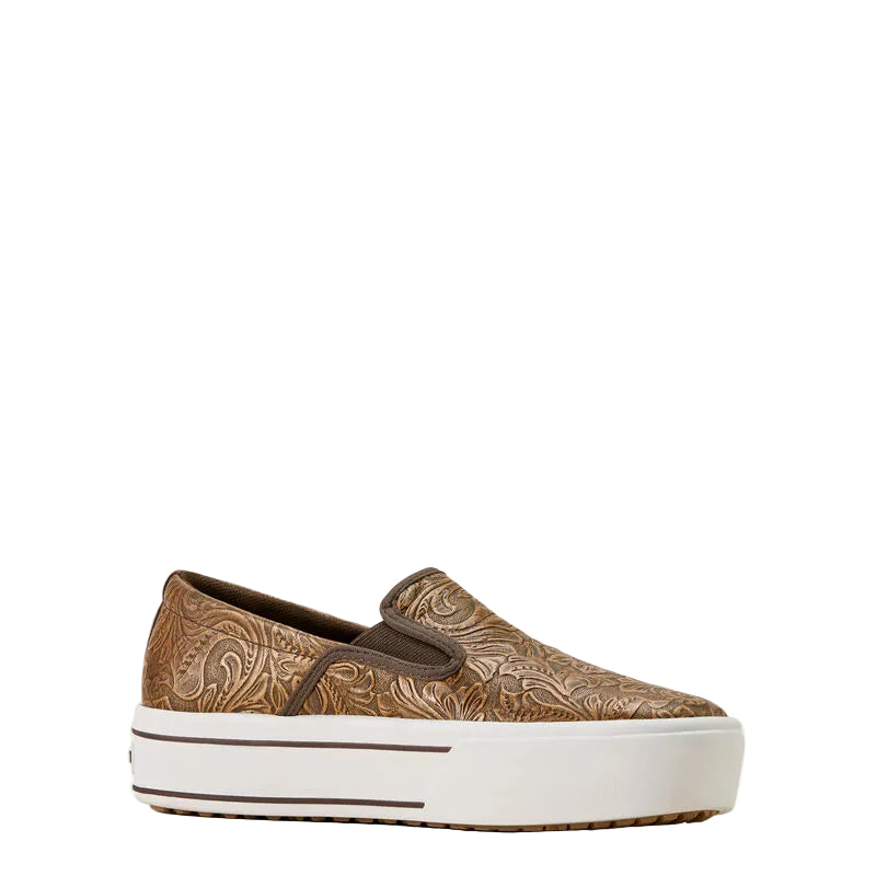 Ariat Women's Skylar Slip On Shoe - Brown Floral Emboss