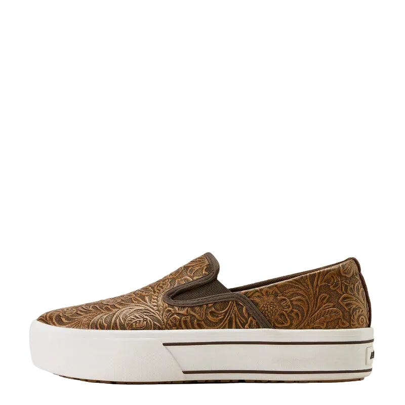 Ariat Women's Skylar Slip On Shoe - Brown Floral Emboss