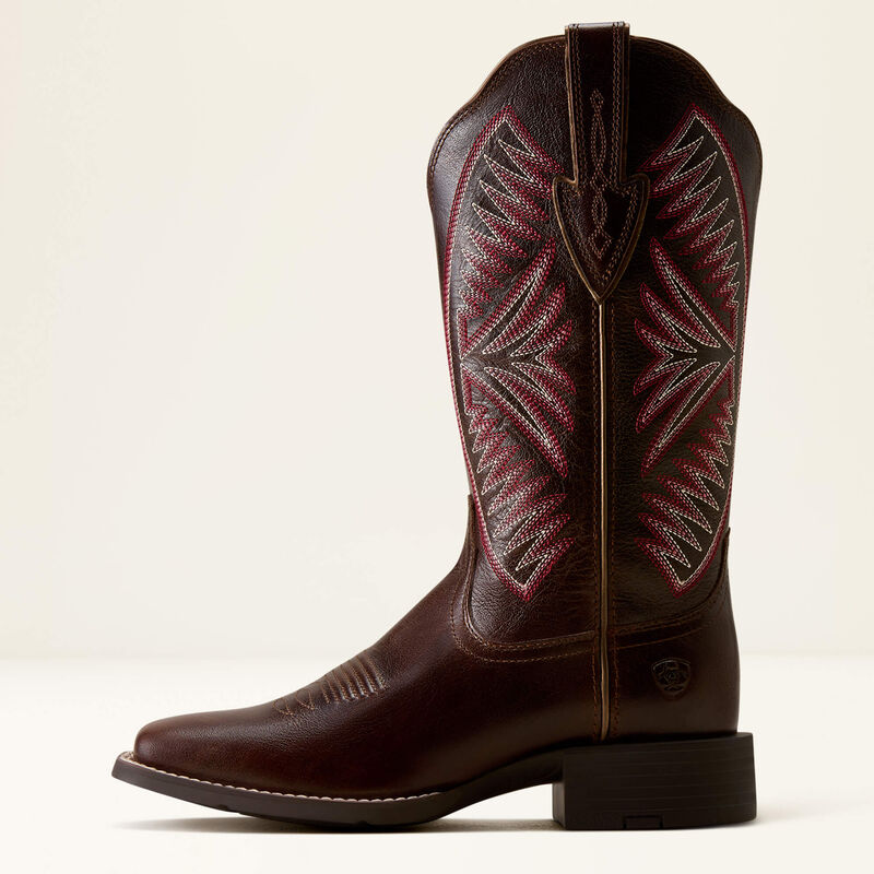 Ariat Women's Round Up Ruidoso Wide Square Toe Western Boot- Arizona Brown