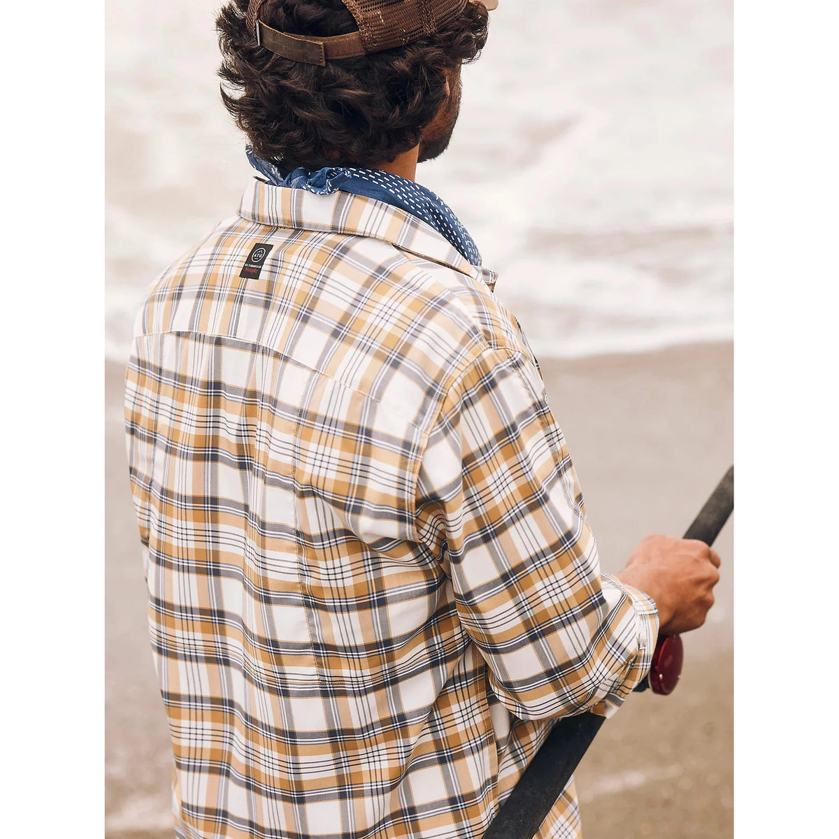 Wrangler Men's ATG Long Sleeve Men's Hike To Fish Plaid - Bistre