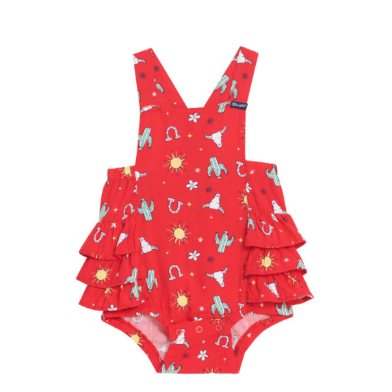 Wrangler Baby Girl's Printed Sleeveless Onesie - Red - Irvine Tack & Western Wear