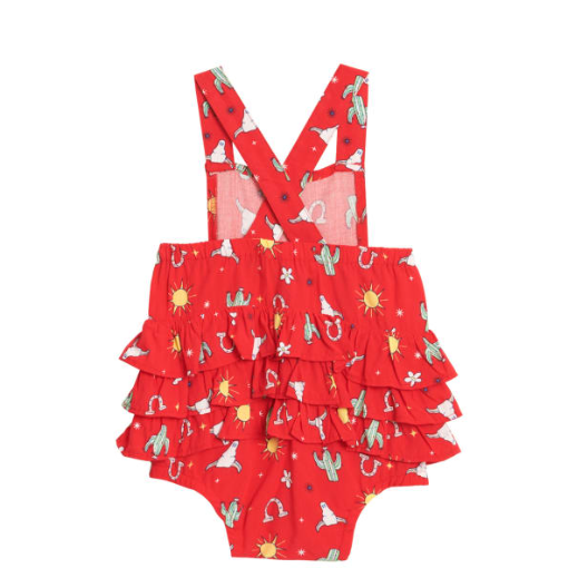 Wrangler Baby Girl's Printed Sleeveless Onesie - Red - Irvine Tack & Western Wear