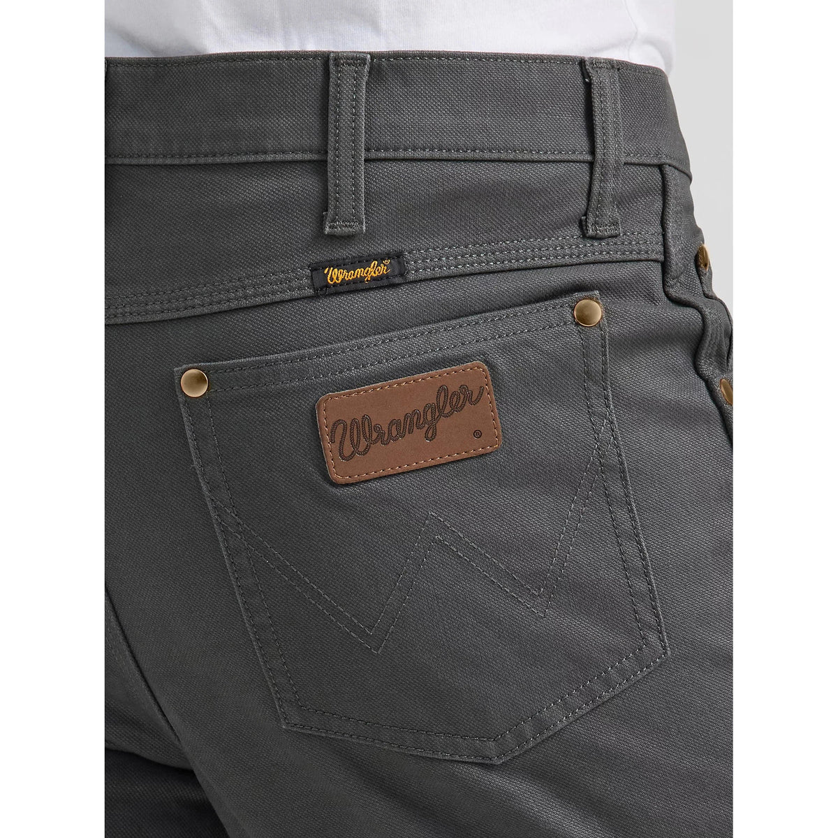 Wrangler Men's Premium Performance Tough Comfort Cowboy Cut Slim Fit Canvas Jean - Grey Pinstripe - Irvine Tack & Western Wear