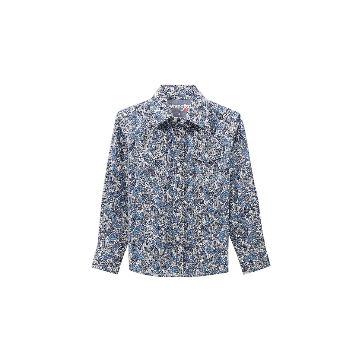 Wrangler Boy's 20X Advanced Comfort Western Snap Long Sleeve Print Shirt - Wavy Paisley