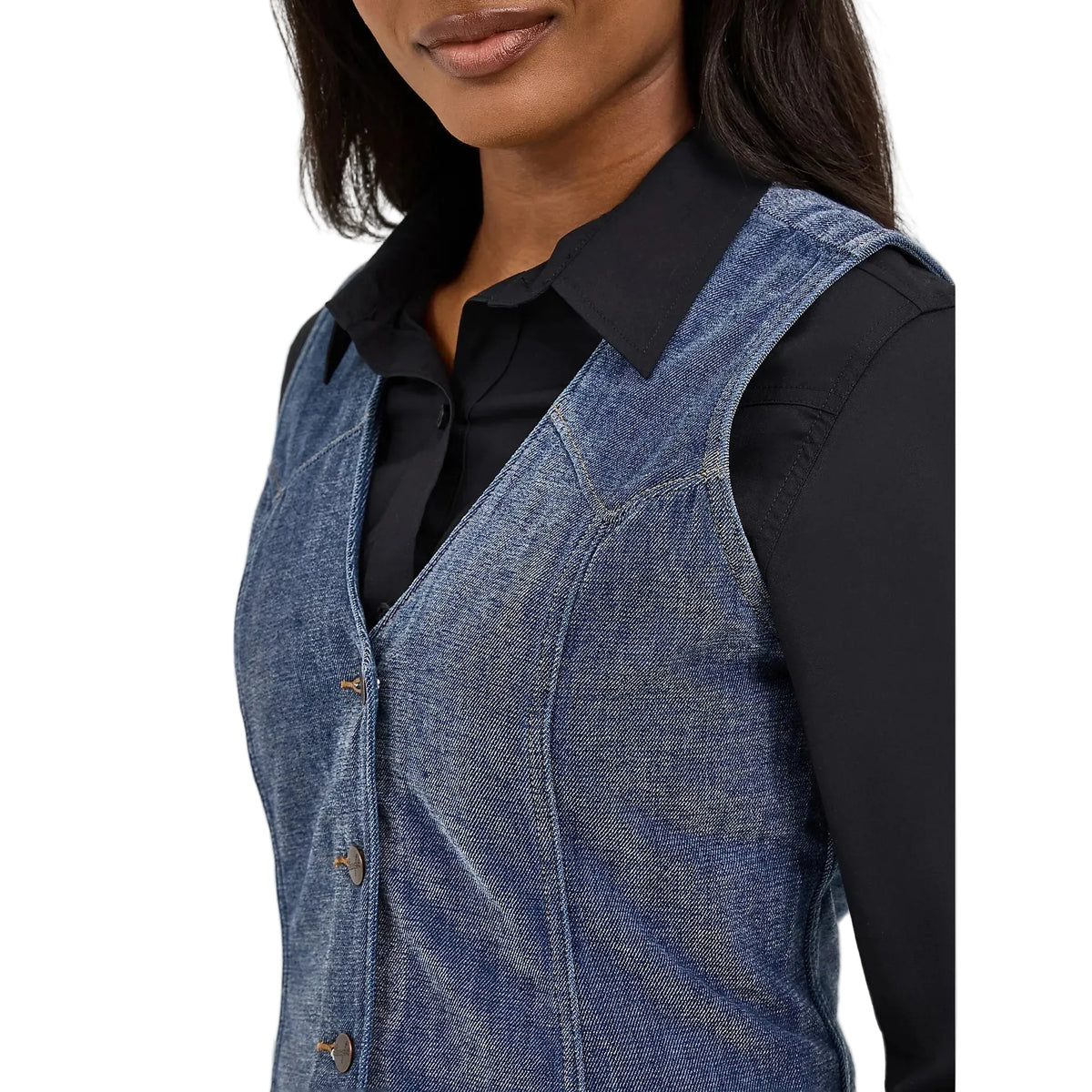 Wrangler Women's Sleeveless Airy Denim Vest - Blue