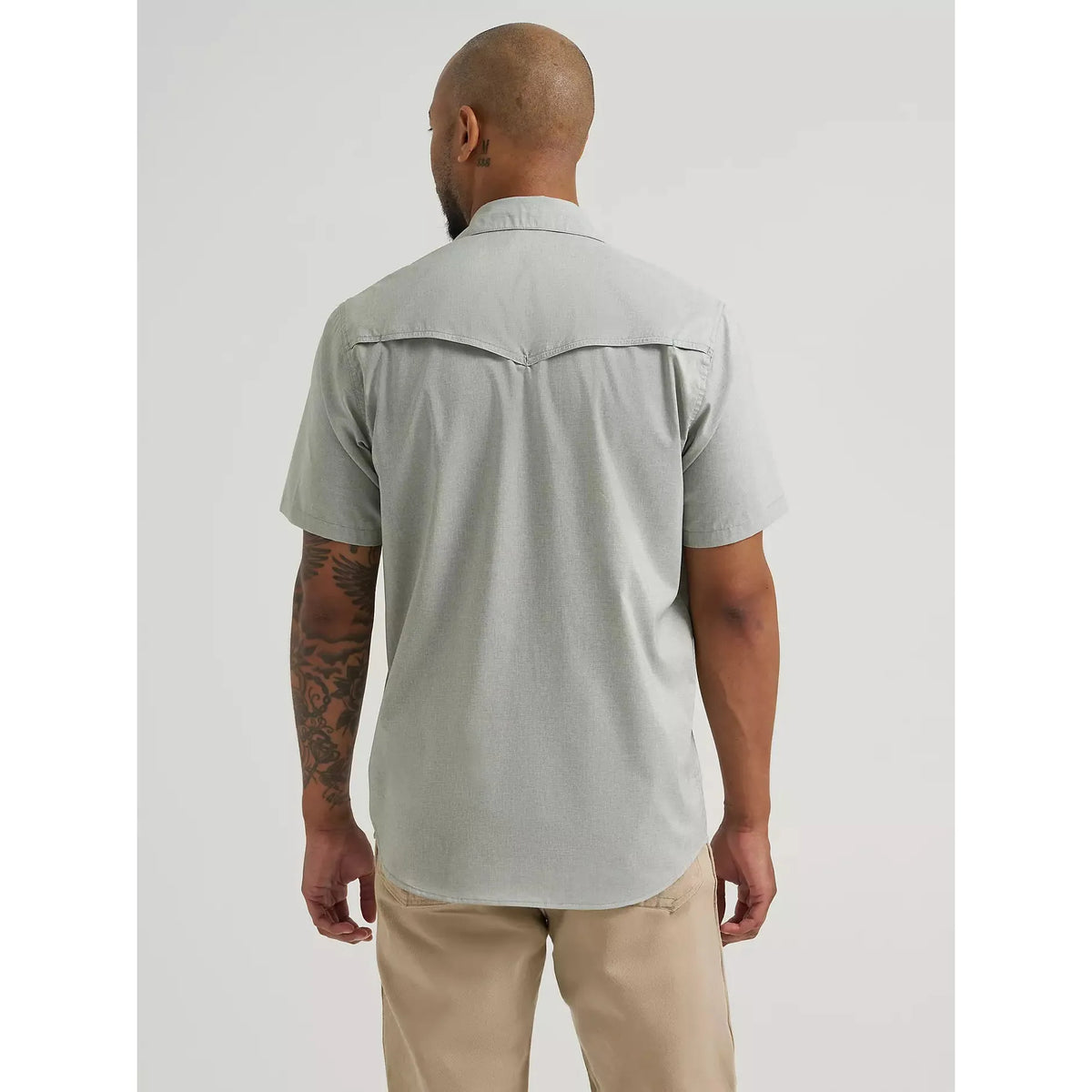 Wrangler All Terrain Gear Drover Short Sleeve Utility Shirt- Iceburg Green