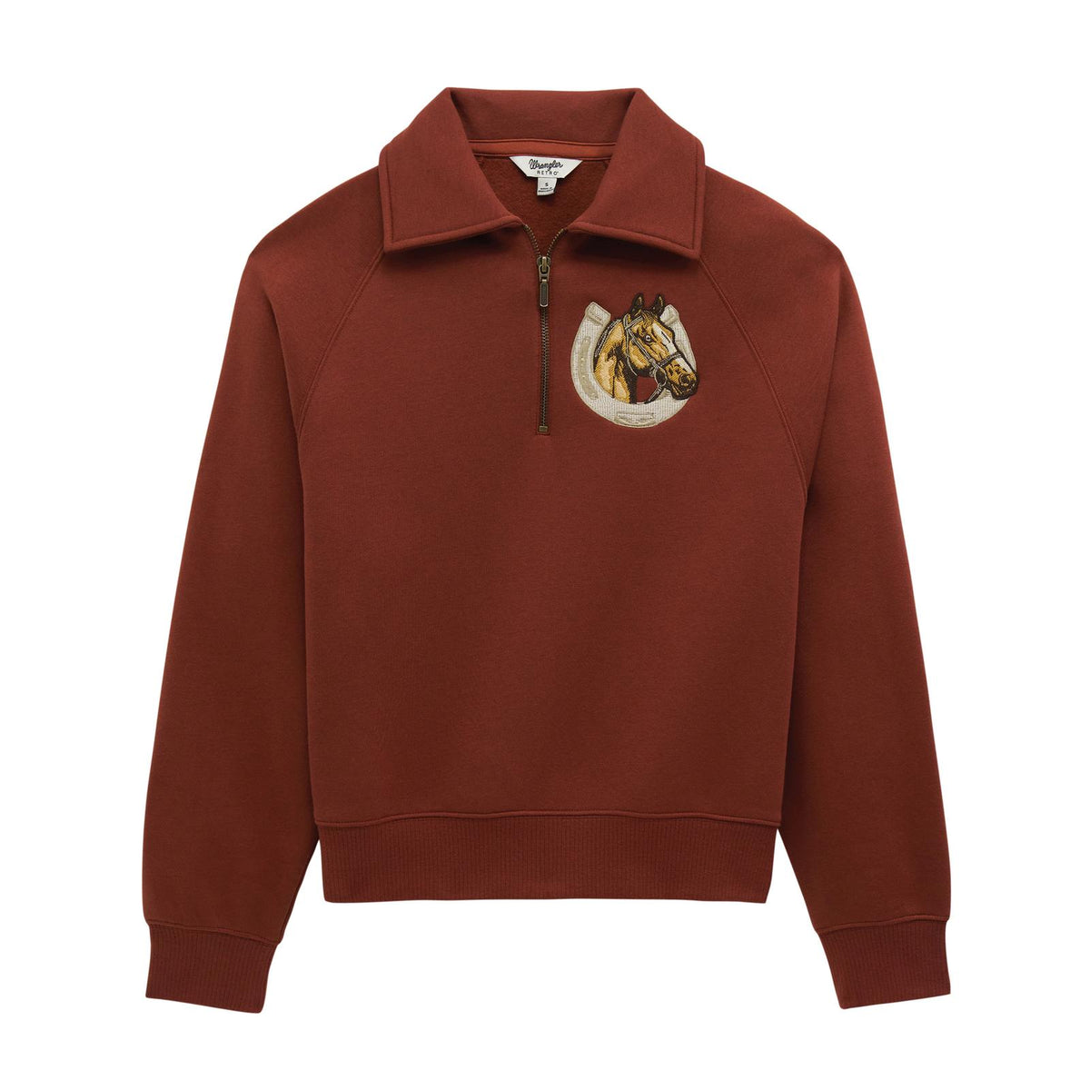 Wrangler Women's Retro Americana 1/4 Zip Sweatshirt- Burgundy