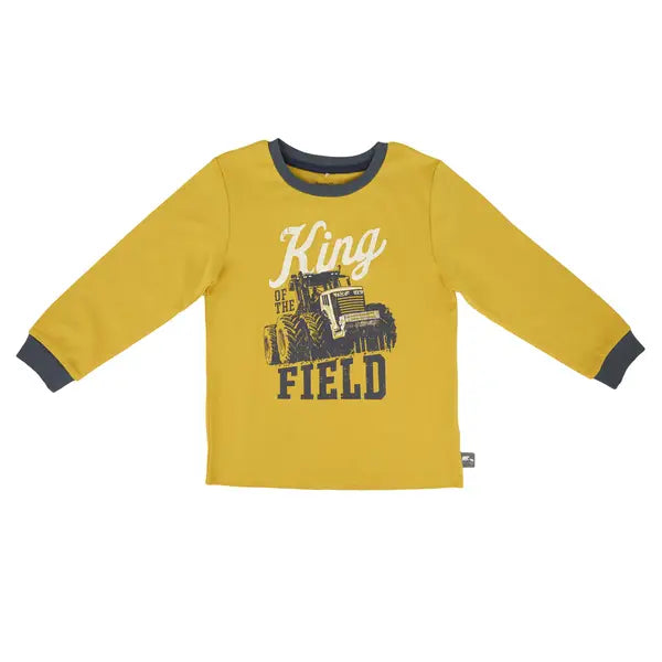 Rugged Bear Long Sleeve King of the Field Tee Shirt-  Ochre - Irvine Tack & Western Wear